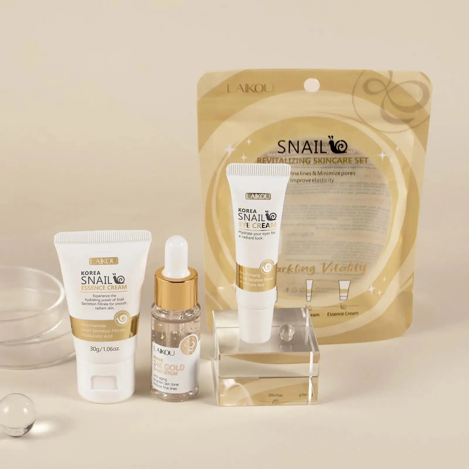 Luxury Skincare China - Zestaw serum, kremu pod oczy i